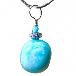 Amazonite/Bali silver necklace. Very pretty